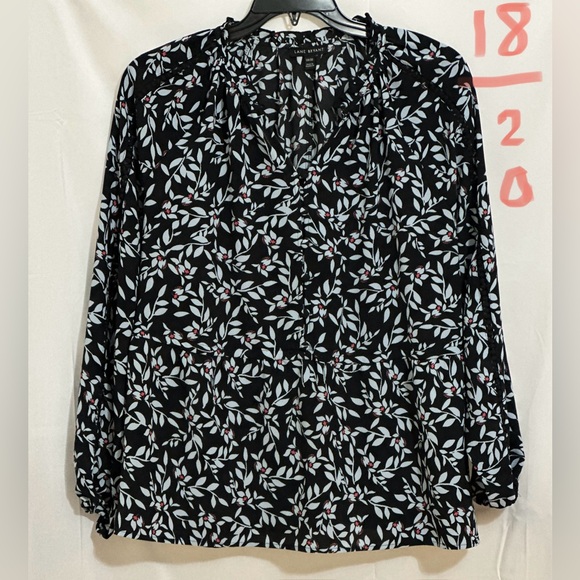 Lane Bryant Tops - Black Leaf Print Women's Top